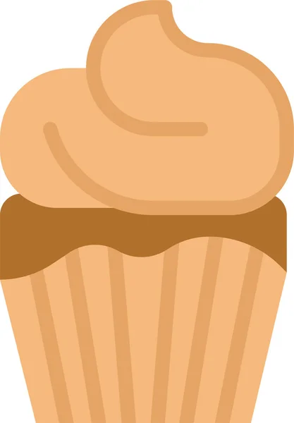 Bäckerei Cupcake Dessert Ikone Flachen Stil — Stockvektor