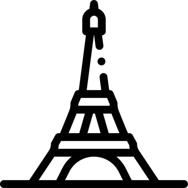 Country Eiffel Flag Icon — Stock Vector