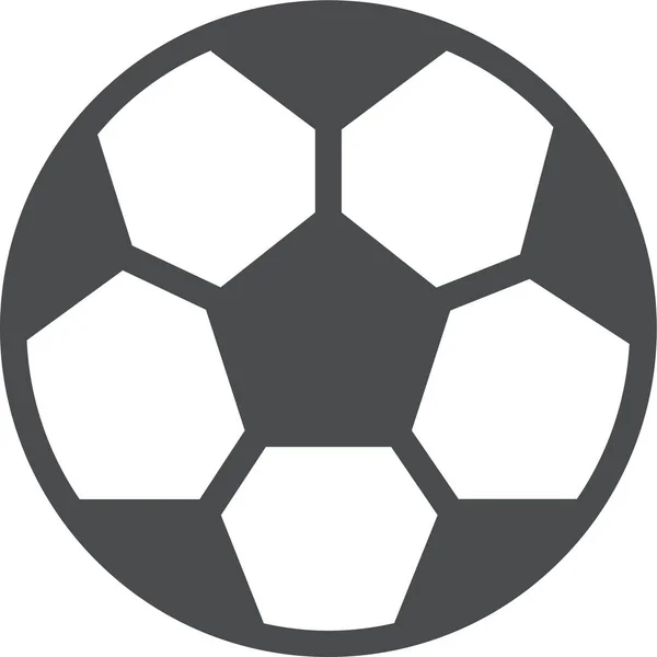 Ποδόσφαιρο Μπάλα Futball Εικονίδιο Στερεό Στυλ — Διανυσματικό Αρχείο