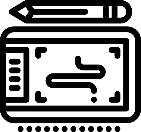 Kunst Grafisch Tablet Icoon Artdesign Categorie — Stockvector