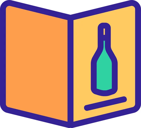 Alkoholkonturmenyikonen Kategorin Livsmedelsdrycker — Stock vektor