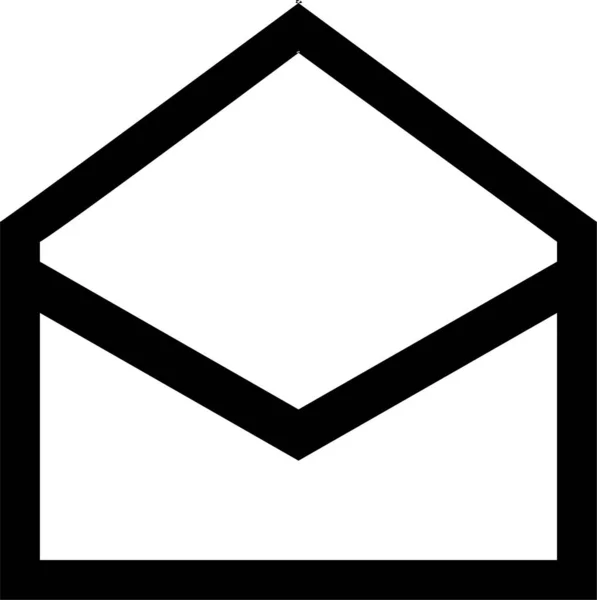 Mail Otevřít Ikonu Stylu Osnovy — Stockový vektor