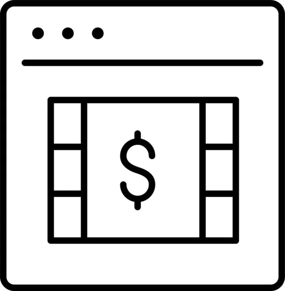 Dinheiro Pagamento Ícone Cinema —  Vetores de Stock