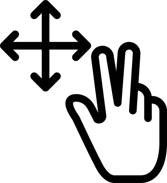 Fingergeste Hält Icon Umriss Stil — Stockvektor