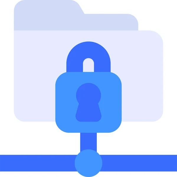 Folder Locked Network Icon — Stock Vector