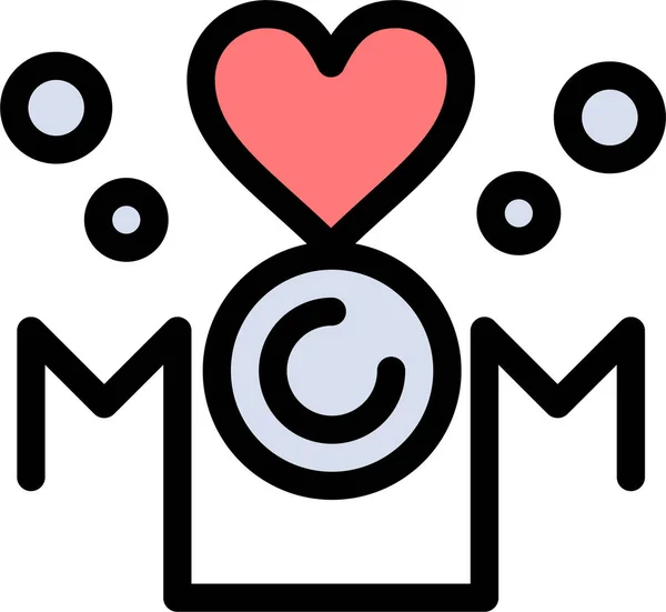 Corazón Inscripción Amor Icono Categoría Mothersfathersday — Vector de stock