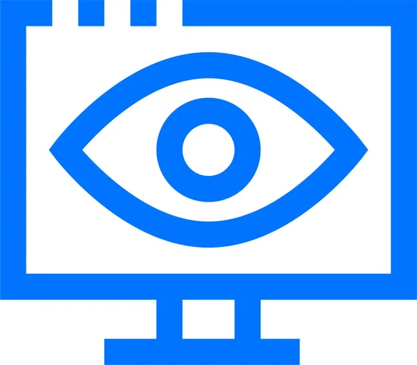 Εικονίδιο Δικτύου Παρακολούθησης Ματιών Στυλ Περιγράμματος — Διανυσματικό Αρχείο