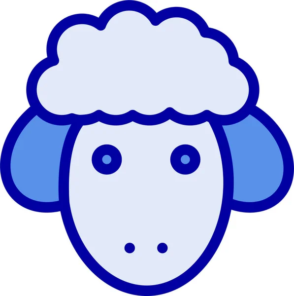 Easter Lamb Sheep Icon Filledoutline Style — Stock Vector