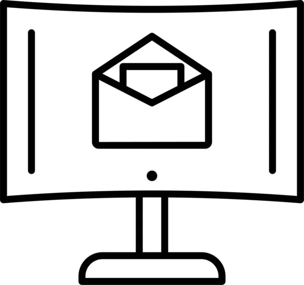 Ordinateur Lettre Mail Icône — Image vectorielle