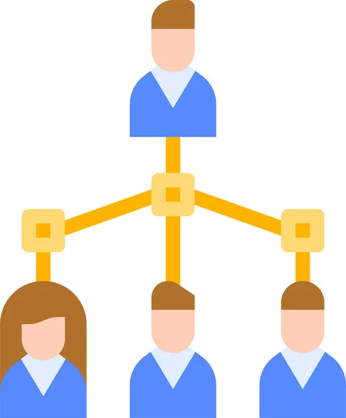 Ícone Organização Hierarquia Grupo Estilo Plano —  Vetores de Stock