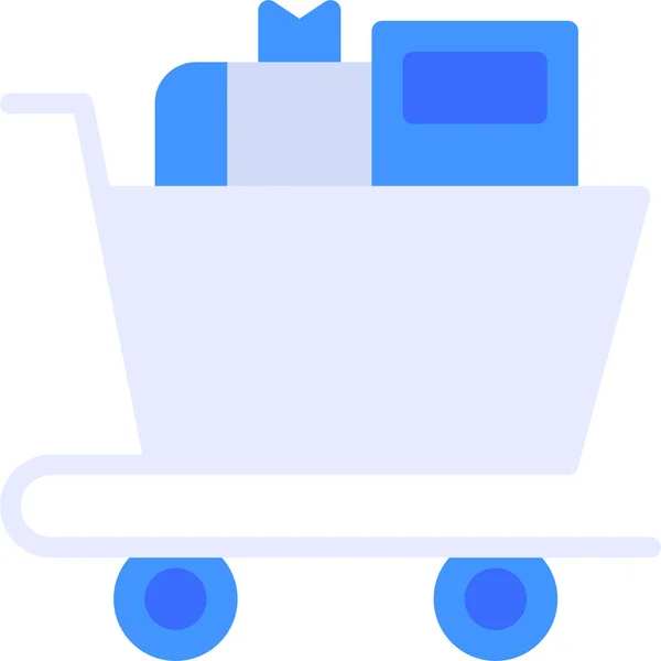 Carro Comercio Librería Icono — Vector de stock