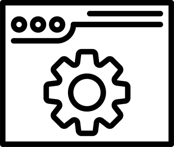 Ícone Engrenagem Desenvolvimento Navegador —  Vetores de Stock