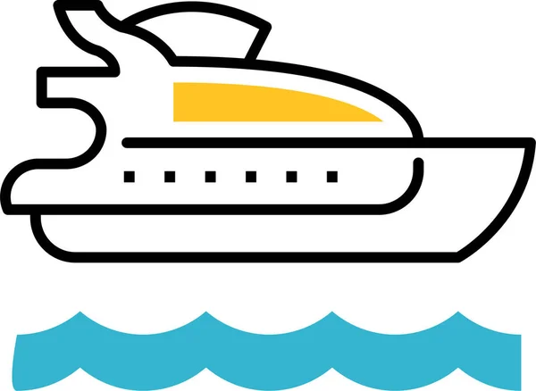 Gemi Yatı Araç Simgesi — Stok Vektör