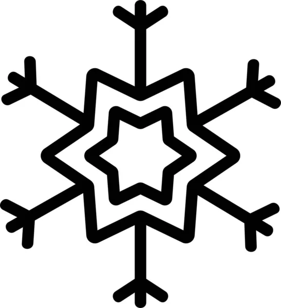 天気カテゴリの輪郭装飾雪のアイコン — ストックベクタ