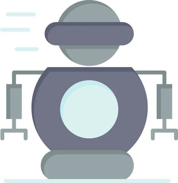 Человеческий Робот Икона Плоском Стиле — стоковый вектор