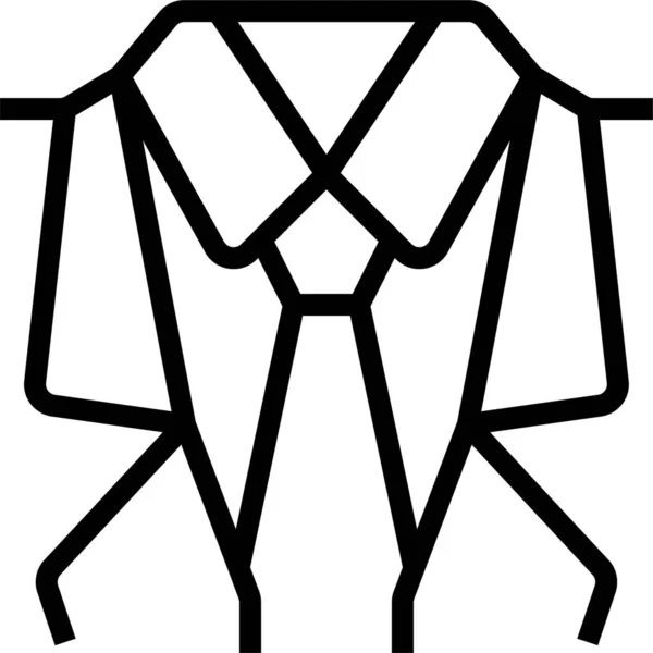 Ύφασμα Offcial Κοστούμι Εικονίδιο Στυλ Περίγραμμα — Διανυσματικό Αρχείο