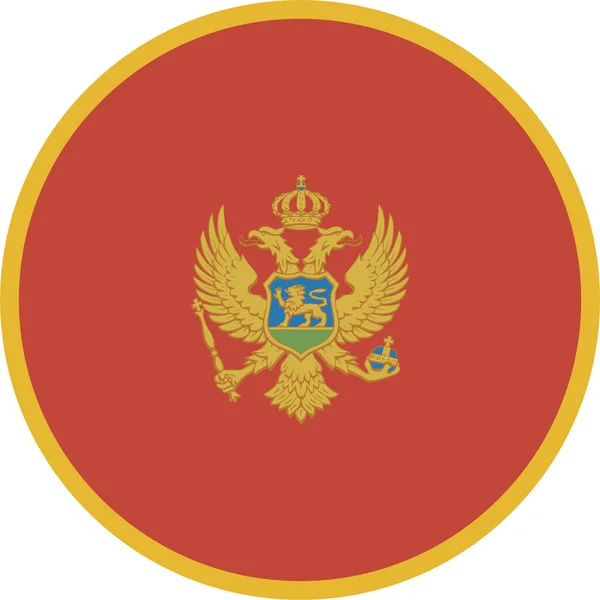 Drapeau Pays Montenegro Icône Dans Style Plat — Image vectorielle