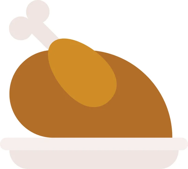 Xmas Roasted Turkey Chicken Icon Christmas Category — Stock Vector