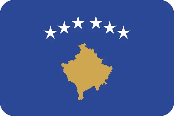 Země Vlajka Kosovo Ikona Plochém Stylu — Stockový vektor