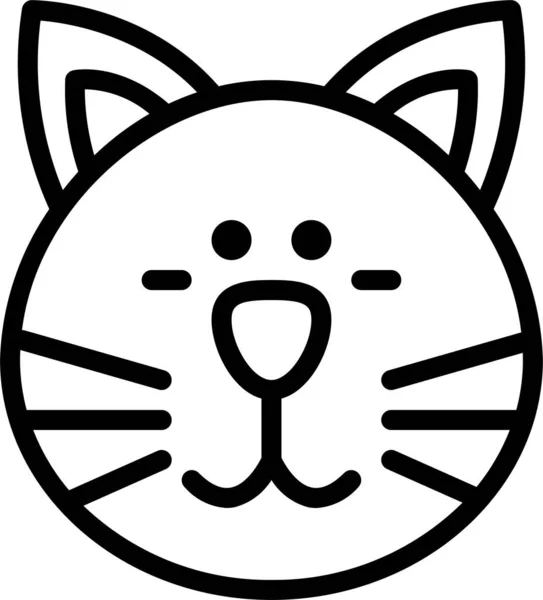 Animals Cat Mammal Icon Outline Style — Stock Vector