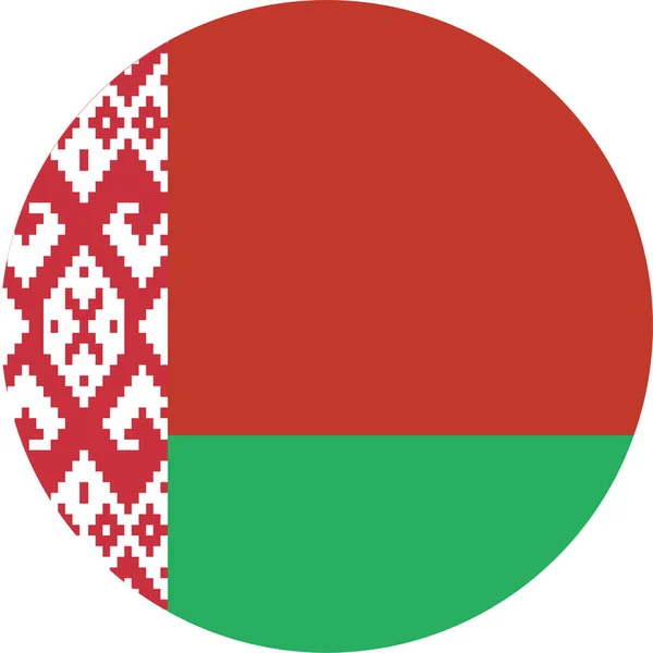Icona Bandiera Del Paese Bielorusso Stile Piatto — Vettoriale Stock
