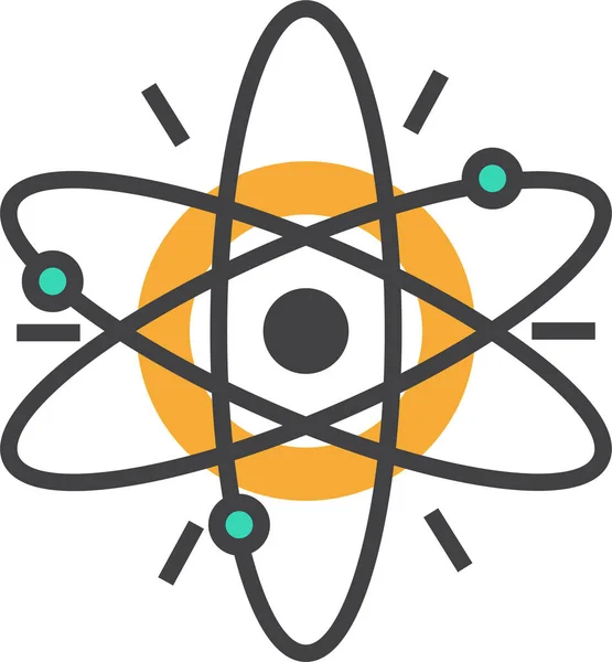 Icono Laboratorio Química Atómica Estilo Contorno Lleno — Vector de stock