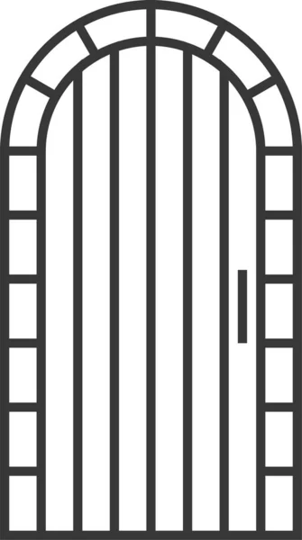 Décoration Porte Icône Ménage Dans Style Contour — Image vectorielle