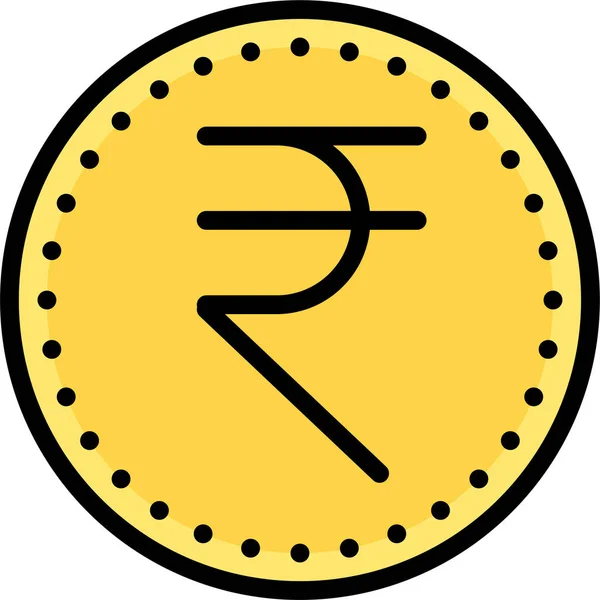 Moneda Moneda India Rupia Icono — Vector de stock