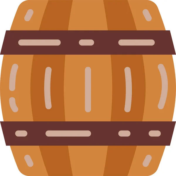 Alcohol Barrel Beer Icon Flat Style — Stock Vector