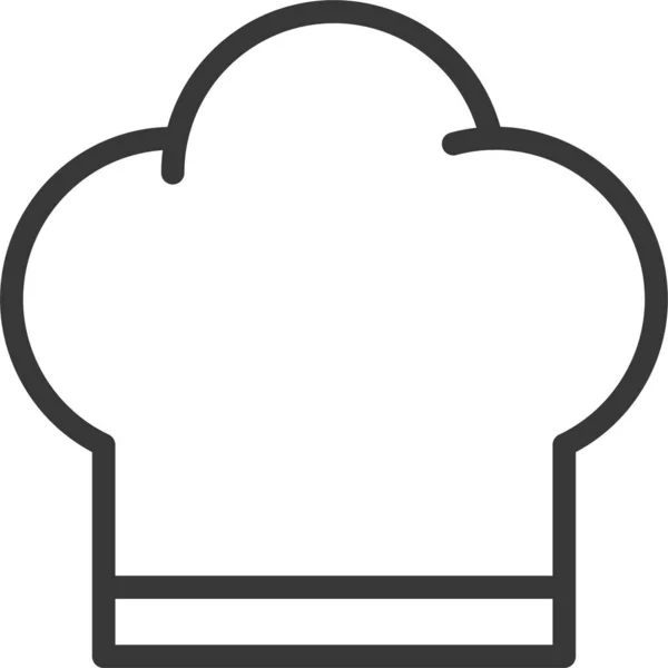 Chef Καπέλο Κουζίνα Μαγειρικά Σκεύη Εικονίδιο Στυλ Περίγραμμα — Διανυσματικό Αρχείο