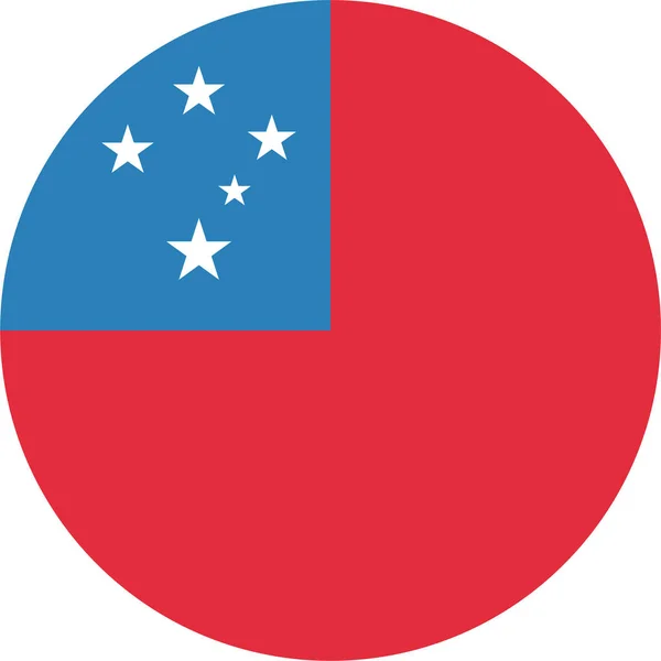 Bandeira País Ícone Samoa Estilo Plano — Vetor de Stock