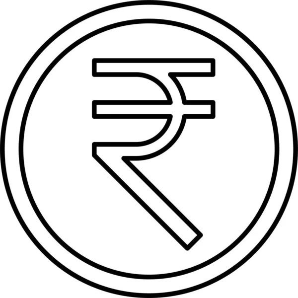 Ícone Rupia Índia Rupee — Vetor de Stock