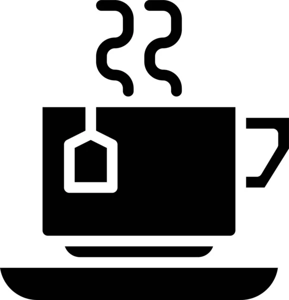 Beker Dranken Warm Pictogram Vaste Stijl — Stockvector