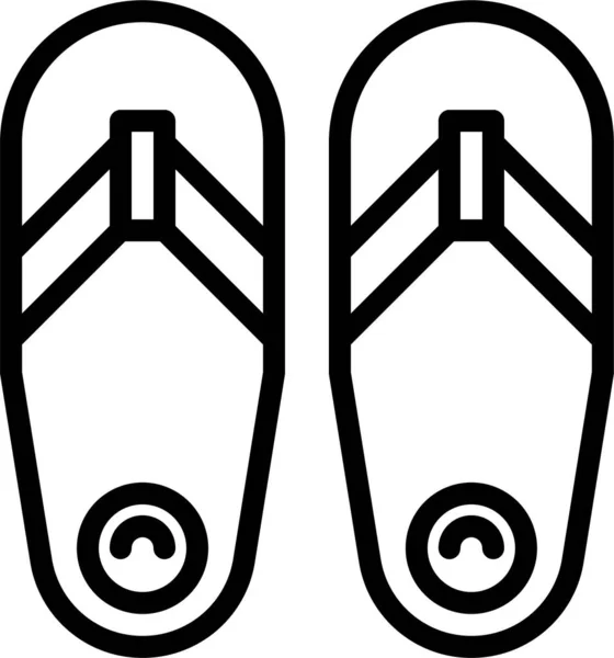 Mode Flip Flops Icône Dans Style Contour — Image vectorielle