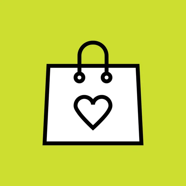 Bag Day Love Icon Outline Style — Stock Vector