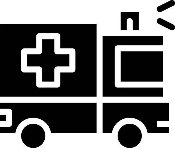 救护车紧急医疗图标的坚实风格 — 图库矢量图片