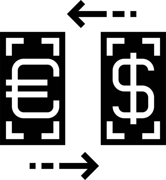 Ikona Wymiany Dolara Biznesu Solidnym Stylu — Wektor stockowy