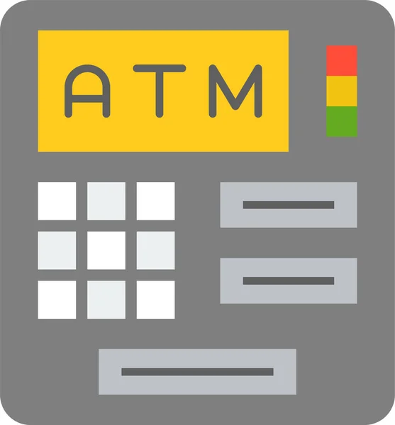 Atm Icône Trésorerie Bancaire Dans Style Plat — Image vectorielle