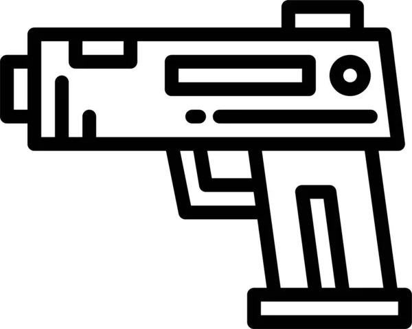 Brott Pistol Ikon Kontur Stil — Stock vektor