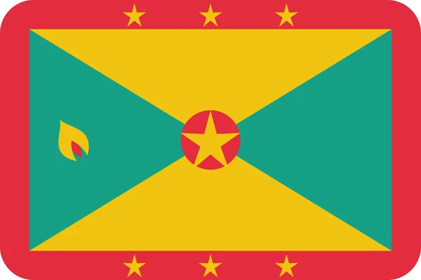 Country Flag Grenada Pictogram Platte Stijl — Stockvector