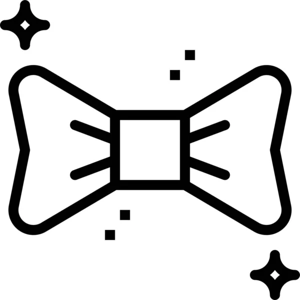 Лук Краватки Контур Значок Стилі Контурів — стоковий вектор