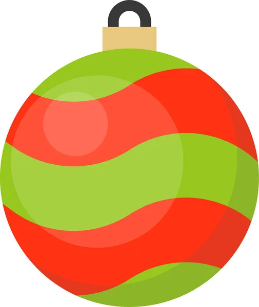 Boule Boule Icône Noël Dans Style Plat — Image vectorielle