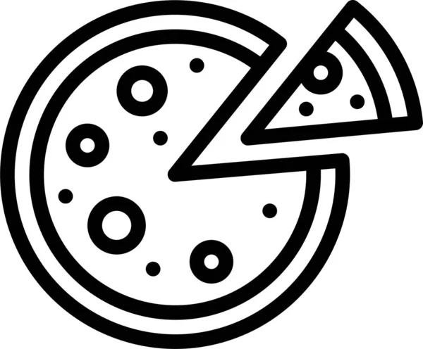 Cheese Italian Pizza Icon Outline Style — Διανυσματικό Αρχείο