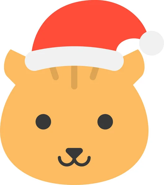 Animal Navidad Sombrero Icono — Vector de stock