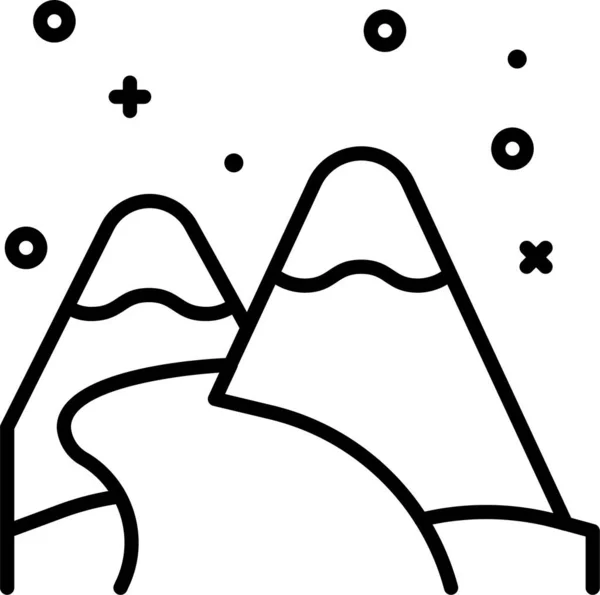 Invierno Icono Ciudad Nieve Estilo Del Esquema — Vector de stock