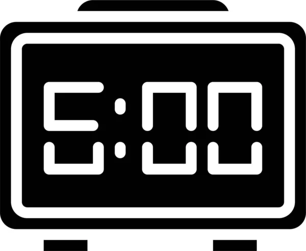 Reloj Fecha Icono Digital Estilo Sólido — Archivo Imágenes Vectoriales