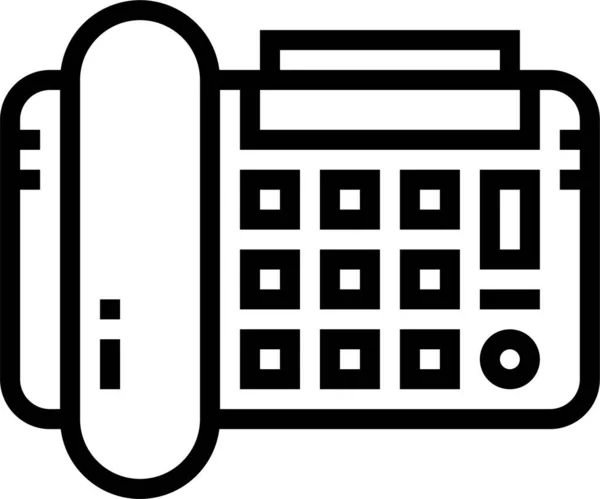 Fax Kantoor Telefoon Pictogram Grote Lijnen Stijl — Stockvector