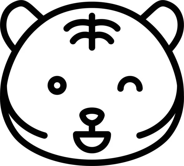 Ikona Emoji Awatara Zwierząt Zarysie Stylu — Wektor stockowy