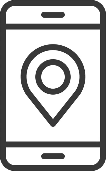 Icône Carte Localisation Direction Dans Style Contour — Image vectorielle