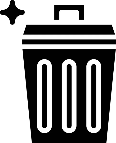Bin Garbage Recycle Icon Solid Style — Stock Vector